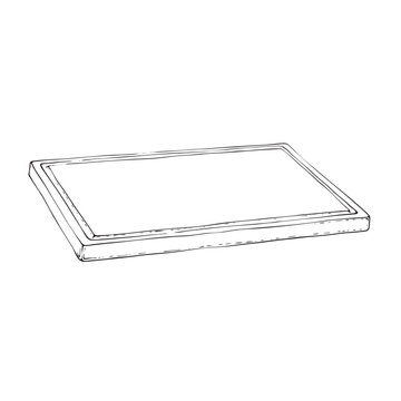 recommend clip art: cutting board wooden. Vector illustration on white background. It is used for cooking, recipes. Stand for plates, food