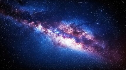 Fototapeta premium Stunning Milky Way Galaxy Spanning Across Starry Night Sky with Vibrant Cosmic Dust Clouds and Distant Stars in Vivid Galactic Core in Space Scene