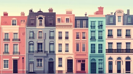 Fototapeta premium Charming Row Houses in a European City