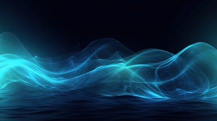 Ethereal Blue Waves in a Dark Background