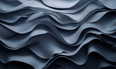 Obraz premium Abstract fashion background in muted blue-gray tones. Close-up of folded layers of fabric or paper.