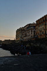 Blue hour in naples italy