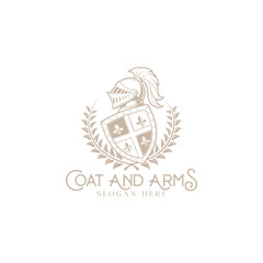 Elegant Heraldic Crest with Crown and Shield Emblems