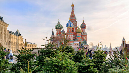 Obraz premium New Year's decoration in the center of Moscow on Red Square. Holiday decorations in the city