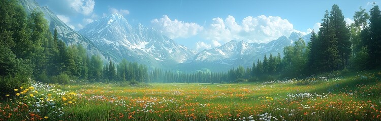 beautiful landscape in the mountaines on a sunny day 