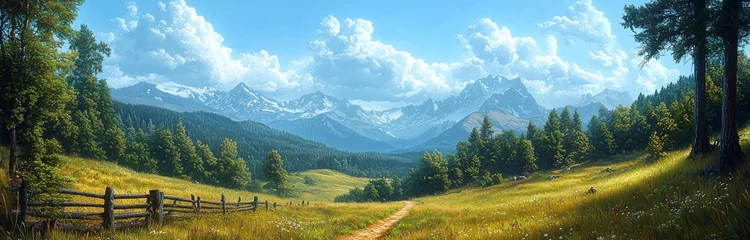 Fototapeten beautiful landscape in the mountaines on a sunny day  © Ivana