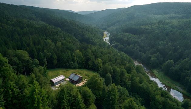 Serene View of the Ardennes Forest with Rolling Hills