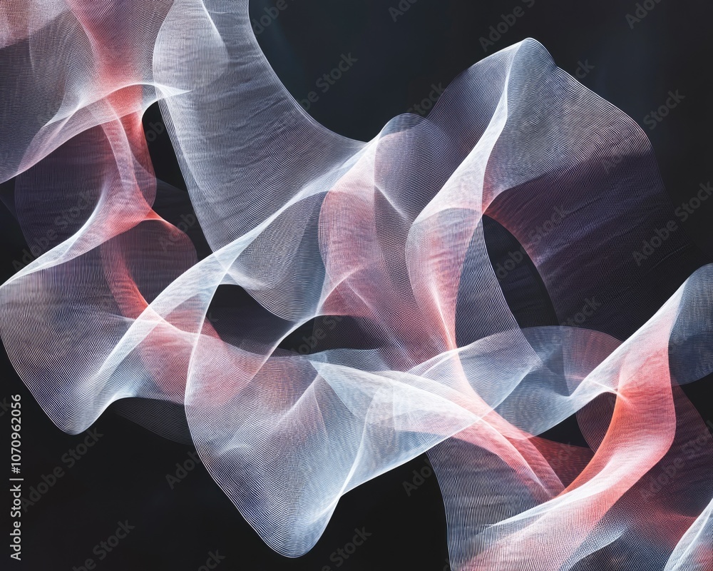 Poster modern geometric design with abstract wavy motion lines and squares