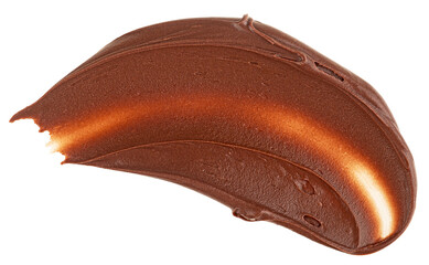 Hazelnut cream isolated on a white background. Cream chocolate spreading. Chocolate smear.