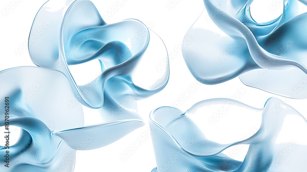 Poster fluid glassmorphism design collection with translucent elements generative ai