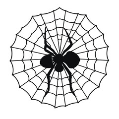 Obraz premium a black and white line drawing of a spider web.