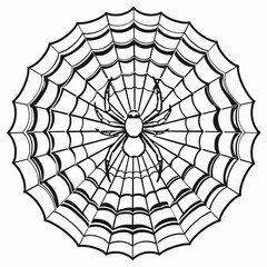 Obraz premium a black and white line drawing of a spider web.