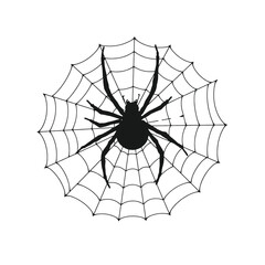 Obraz premium a black and white line drawing of a spider web.
