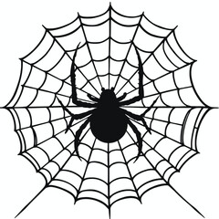 Obraz premium a black and white line drawing of a spider web.