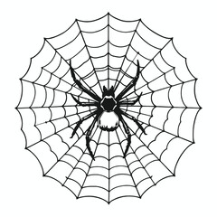 Obraz premium a black and white line drawing of a spider web.