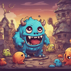 monster game background illustration