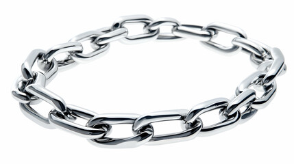 Obraz premium Metal Chain Link Circle, silver, ring, round, steel, chrome