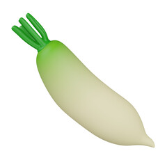 3d render   Radish illustration