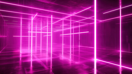 Obraz premium Digital cyberspace with glowing cross lines, 3D rendering, creating a futuristic, technological atmosphere