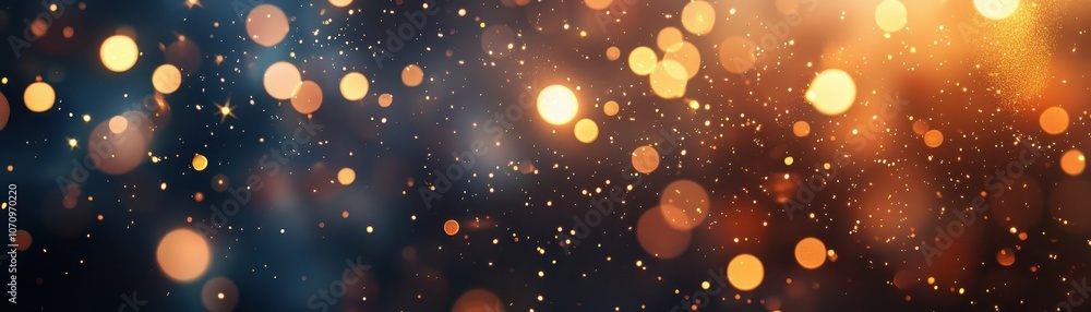 Poster a captivating background of shimmering bokeh lights in warm hues of orange and cool blue, creating a