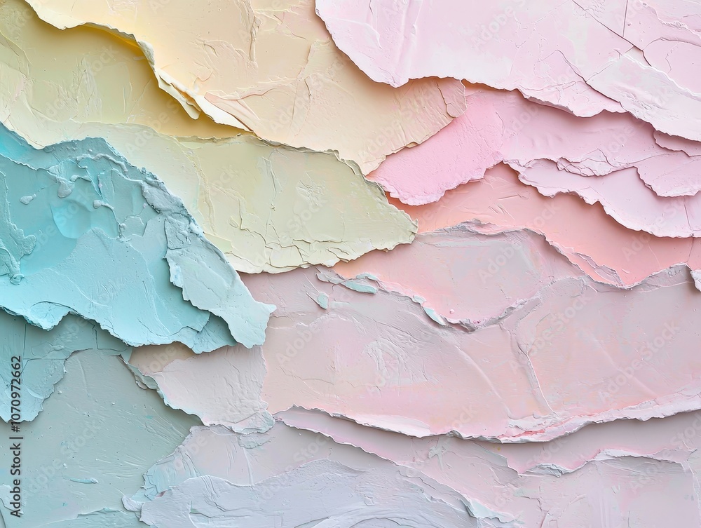 Poster a textured abstract artwork featuring layered pastel colors, creating a soft and serene visual effec