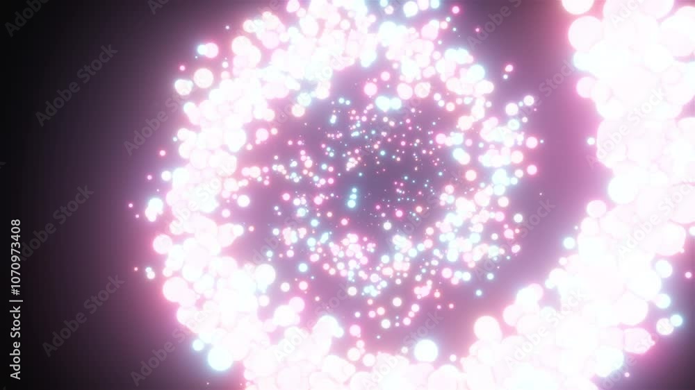 Poster abstract glowing spheres. computer generated 3d render