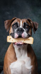 Brindle Boxer Dog with Attentive Expression, Close-Up of Face