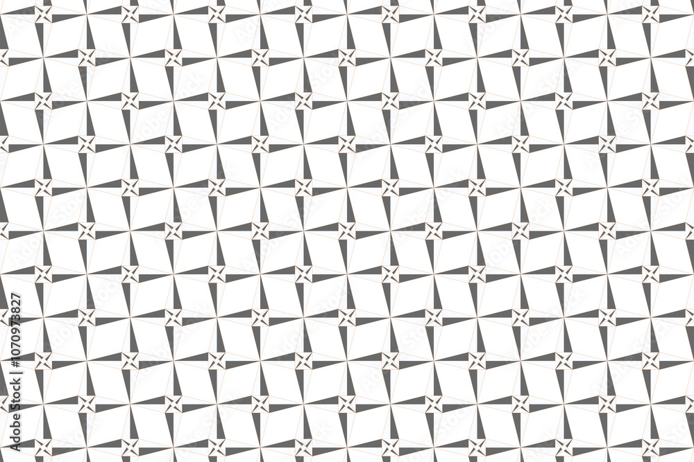 Poster intricate geometric pattern of black and white shapes creating a stunning visual effect