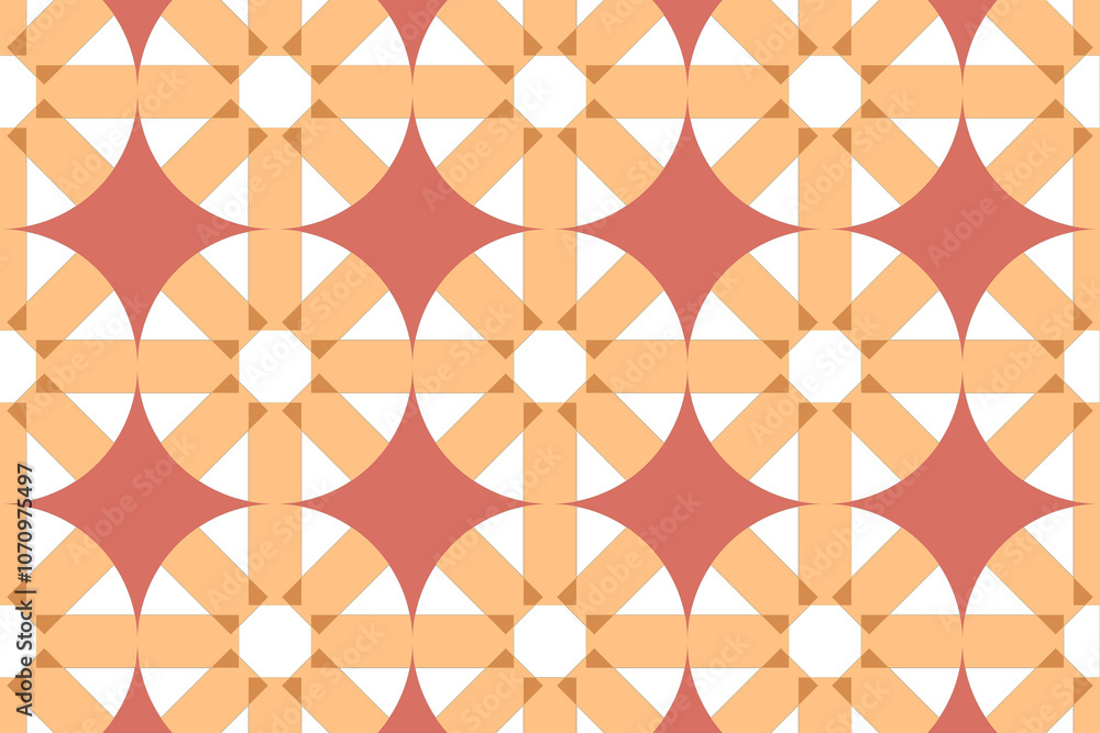 Poster intricate geometric pattern with warm colors in a dynamic design composition