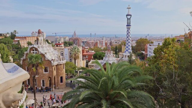 barcelona skyline shot from parc guell