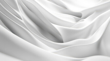 Fototapeta premium Abstract white flowing curve lines background, 3D rendering with smooth, dynamic shapes creating depth and movement.