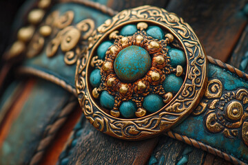 intricate knot work on a Mongolian belt.