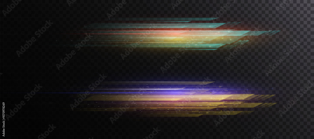 Poster light effect. vector illustration of bright color. abstract laser light beams. chaotic neon light ra