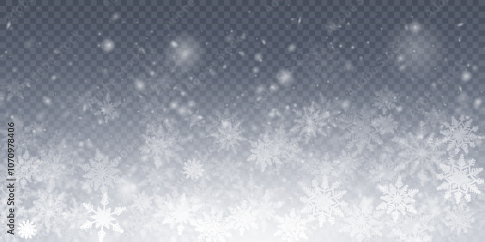 Poster christmas cold blizzard effect with snow. vector texture cold winter wind with snowflakes on transpa