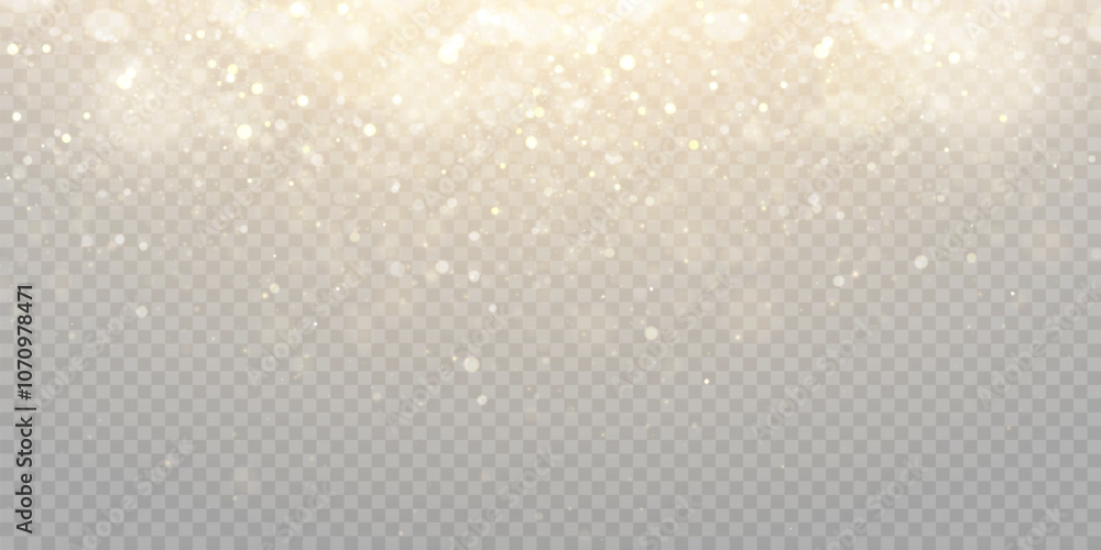 Leinwandbilder Light effect with many sparkling highlights on transparent background. Colorful bokeh and shiny background.	