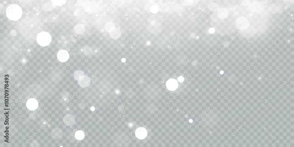 Poster Winter background with snowstorm effect and snowflakes. Vector texture of cold Christmas snowstorm with snowflakes on transparent background.