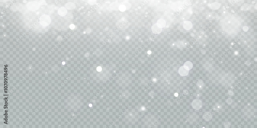 Poster Winter background with snowstorm effect and snowflakes. Vector texture of cold Christmas snowstorm with snowflakes on transparent background.