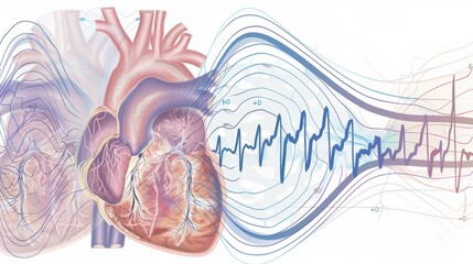 Comparative Illustration of Supraventricular and Ventricular Tachycardia for Medical Education
