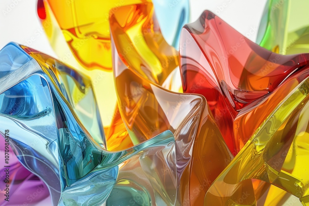 Aufkleber a close-up view of a group of colorful glass pieces with intricate designs and patterns