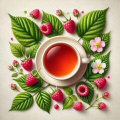 raspberry tea, a cup of raspberry tea