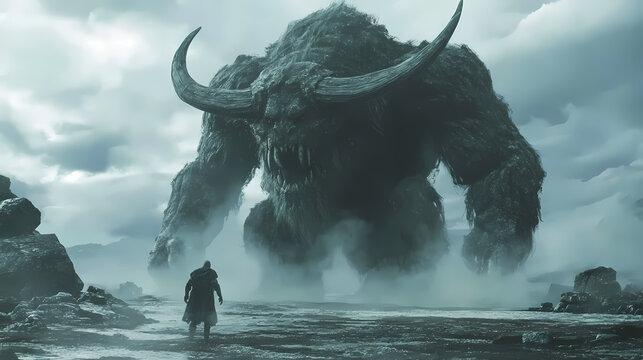 Fantasy giant monster in concept norse mythology. Fantasy. Illustration