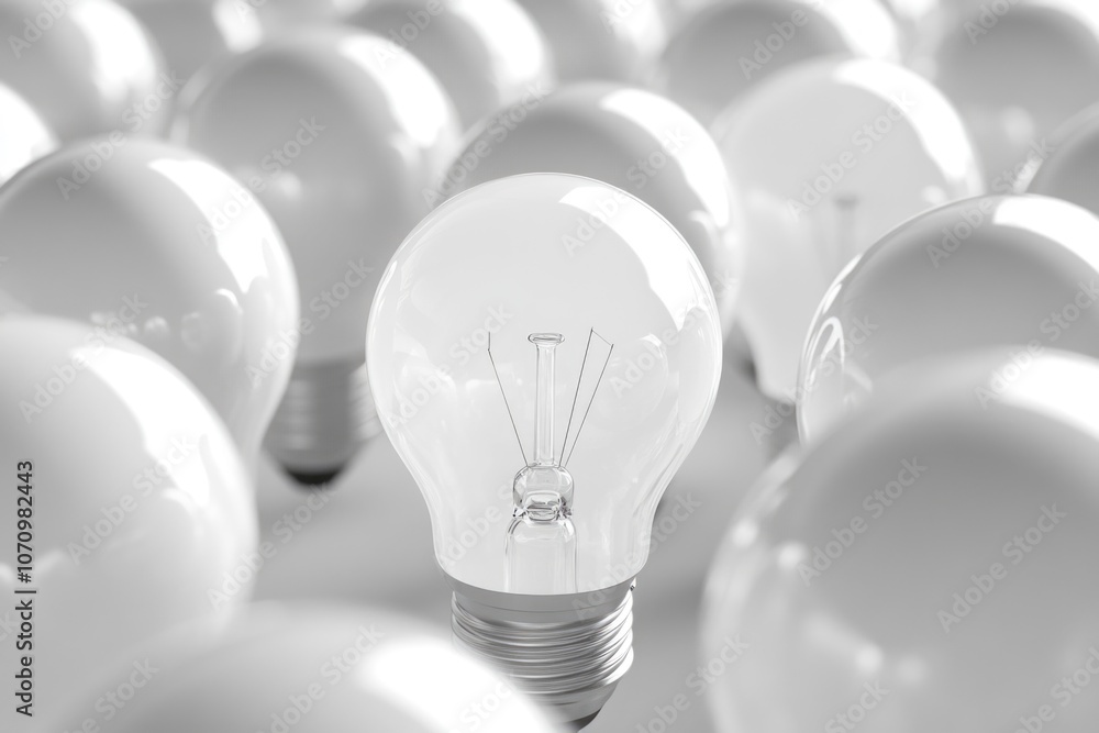Poster a collection of light bulbs sitting on a surface, possibly for display or use