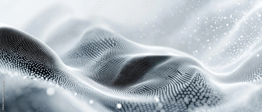Aufkleber abstract representation of flowing waves with a futuristic, digital texture.