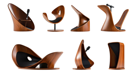 Wooden Podiums and Microphones for Public Speaking Generative AI