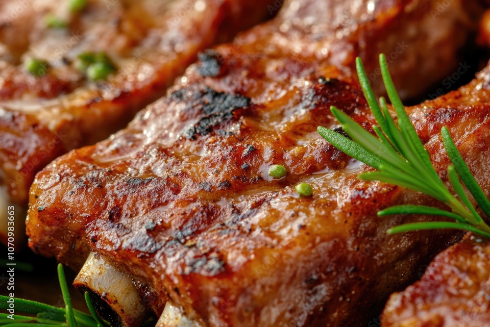 Poster a detailed view of various types of meat arranged on a plate, perfect for editorial or commercial us