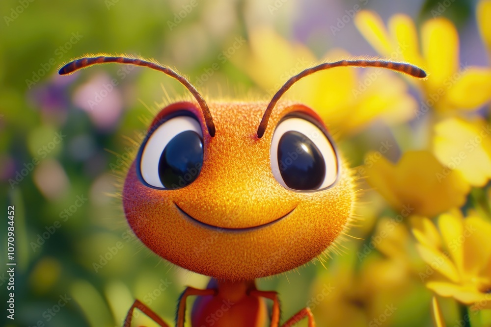 Poster a close-up of a small insect sitting on a colorful flower