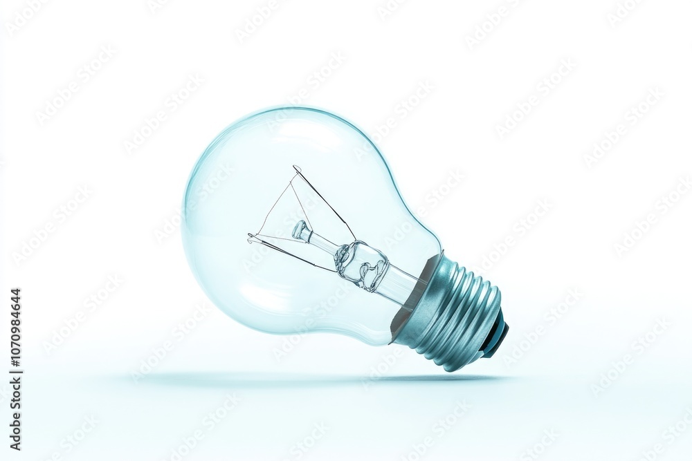 Poster A light bulb with a unique triangular shape inside, suitable for various uses such as icons, symbols, or decorative elements