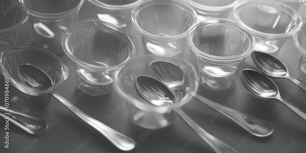 Poster a collection of utensils placed neatly on a table, perfect for serving or storing