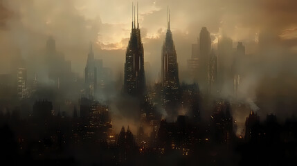 Obraz premium Magic city. Fantasy. Illustration