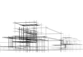  architectural drawing 3d illustration